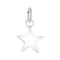 Silver 925 High Polished Engravable Star Charm - STAR01