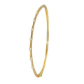 Silver 925 Gold Plated Clear CZ Bangle Bracelet - STB00339GP