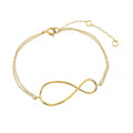 Silver 925 Gold Plated Exaggerated Infinity Sign Bracelet - STB00496GP