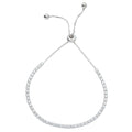 Rhodium Plated 925 Sterling Silver CZ Lariat Bracelet - STB00534
