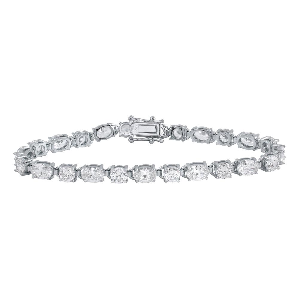 Rhodium Plated 925 Sterling Silver 5.5mm CZ Tennis Bracelet - STB00560