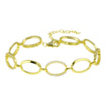 Gold Plated 925 Sterling Silver Oval CZ Bracelet - STB00580GP
