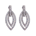 Silver 925 Rhodium Plated Marquise CZ White Drop Earrings - STE00034