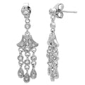 Silver 925 Rhodium Plated Chandelier Hanging Earrings - STE00156