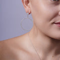 Silver 925 Rhodium Plated Round CZ Dangling Earrings - STE00510