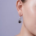 Silver 925 Rhodium Plated Round CZ Hoop Earrings - STE00546