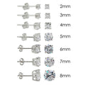 Rhodium Plated 925 Sterling Silver Round Basket Clear CZ Stud Earring - STE00590CLR