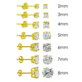 Gold Plated 925 Sterling Silver Round Basket Clear CZ Stud Earring - STE00592GP