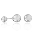 Silver 925 Rhodium Plated Ball Front and Back Earrings - STE00979