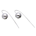 Rhodium Plated 925 Sterling Silver Bead Earrings with Hanging Post - STE01079