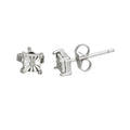Rhodium Plated 925 Sterling Silver Square Stud Earrings - STE01106