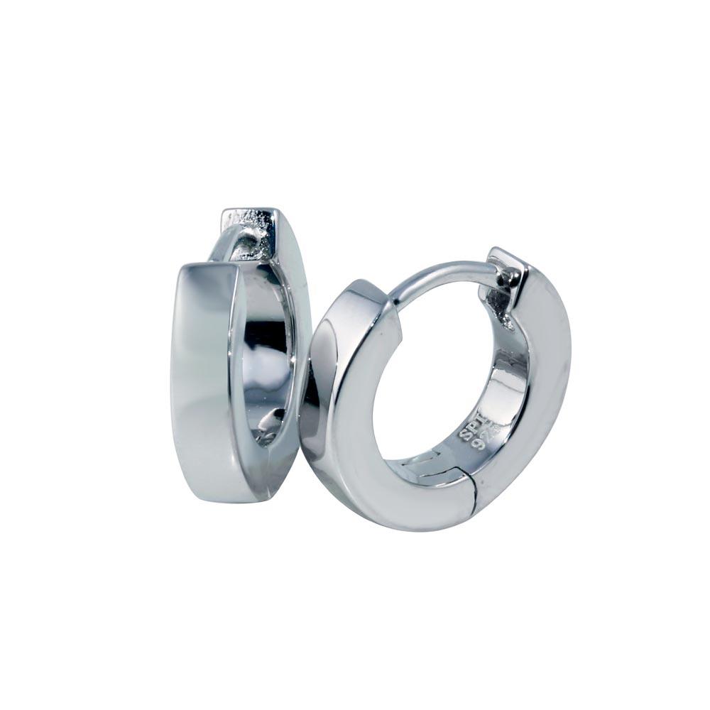 Rhodium Plated 925 Sterling Silver CZ Huggy Earring - STE01267RH