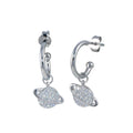 925 Sterling Silver CZ Planet Dangling Earring - STE01274