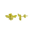 Gold Plated 925 Sterling Silver Insect CZ Stud Earring - STE01282GP