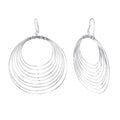 Silver 925 Circle Shaped Multi-Wire Dangling Earrings - STE00789