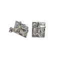Rhodium Plated 925 Sterling Silver Anchor Helm Cross Clear CZ Stud Earring - STEM036