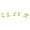 Gold Plated 925 Sterling Silver Bar CZ Earring Set - STES00008GP