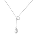 Rhodium Plated 925 Sterling Silver Teardrop Necklace - STP00002