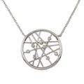 Rhodium Plated 925 Sterling Silver Round Pendant Necklace - STP00369