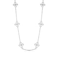 Silver 925 Rhodium Plated Pointy Cross CZ Necklace - STP00598