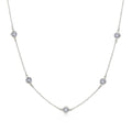 Rhodium Plated 925 Sterling Silver CZ by The Yard Necklace - STP00863