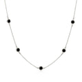 Silver 925 Rhodium Plated Black CZ By The Yard Necklace - STP00865