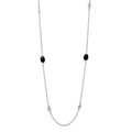 Silver 925 Black Oval Necklace - STP00866