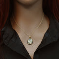 Silver 925 Gold Plated and Matte Black Rhodium Finish Butterfly Clear CZ Round Pendant Necklace - STP00986