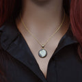 Silver 925 Gold Plated and Matte Black Rhodium Finish Heart Clear CZ Hammered Round Onyx Pendant Necklace - STP00990