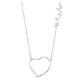 Rhodium Plated 925 Sterling Silver Heart "Wish" Necklace - STP01128-WISH