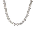 Rhodium Plated 925 Sterling Silver Multi Shape Clear CZ Tennis Necklace - STP01838