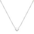 Rhodium Plated 925 Sterling Silver Small Heart Necklace - STP01543