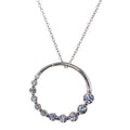 Rhodium Plated 925 Sterling Silver Circle Pendant with Graduated CZ - STP01593