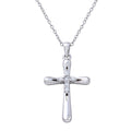 Rhodium Plated 925 Sterling Silver Cross Pendant with Mini CZ Cross Center - STP01616