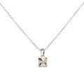 Rhodium Plated 925 Sterling Silver Square Pendant Necklace - STP01641