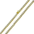 Gold Plated 925 Sterling Silver Tennis CZ Necklace or Bracelet 4mm - STP01676GP