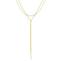 Gold Plated 925 Sterling Silver Dangling Chain Necklace - STP01697GP