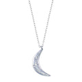 Rhodium Plated 925 Sterling Silver Moon CZ Necklace - STP01792