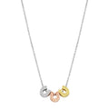 Rhodium Plated 925 Sterling Silver Multicolor Horseshoe Necklace - STP01799