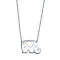 Rhodium Plated 925 Sterling Silver Elephant Heat Star Necklace - STP01803
