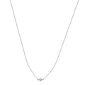 Rhodium Plated 925 Sterling Silver Northstar Clear CZ Necklace - STP01823