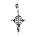 925 Sterling Silver Rhodium 2 Tone Silver Cross Cross Pendant - STPM00002