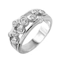 Silver 925 Rhodium Plated Pattern CZ Ring - STR00003