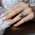 Silver 925 Rhodium Plated Movable CZ Heart Ring - STR00048