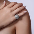 Silver 925 Rhodium Plated Pave Set CZ Ring - STR00137
