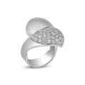 Silver 925 Rhodium Plated Twist CZ Ring Plated - STR00186