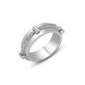 Silver 925 Rhodium Plated CZ Crown Ring - STR00190