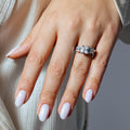 Silver 925 Rhodium Plated Princess Cut CZ Past Present Future Ring - STR00201