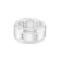 Rhodium Plated 925 Sterling Silver Wide CZ Band - STR00209