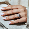 Silver 925 Rhodium Plated Round Center CZ Ring - STR00212